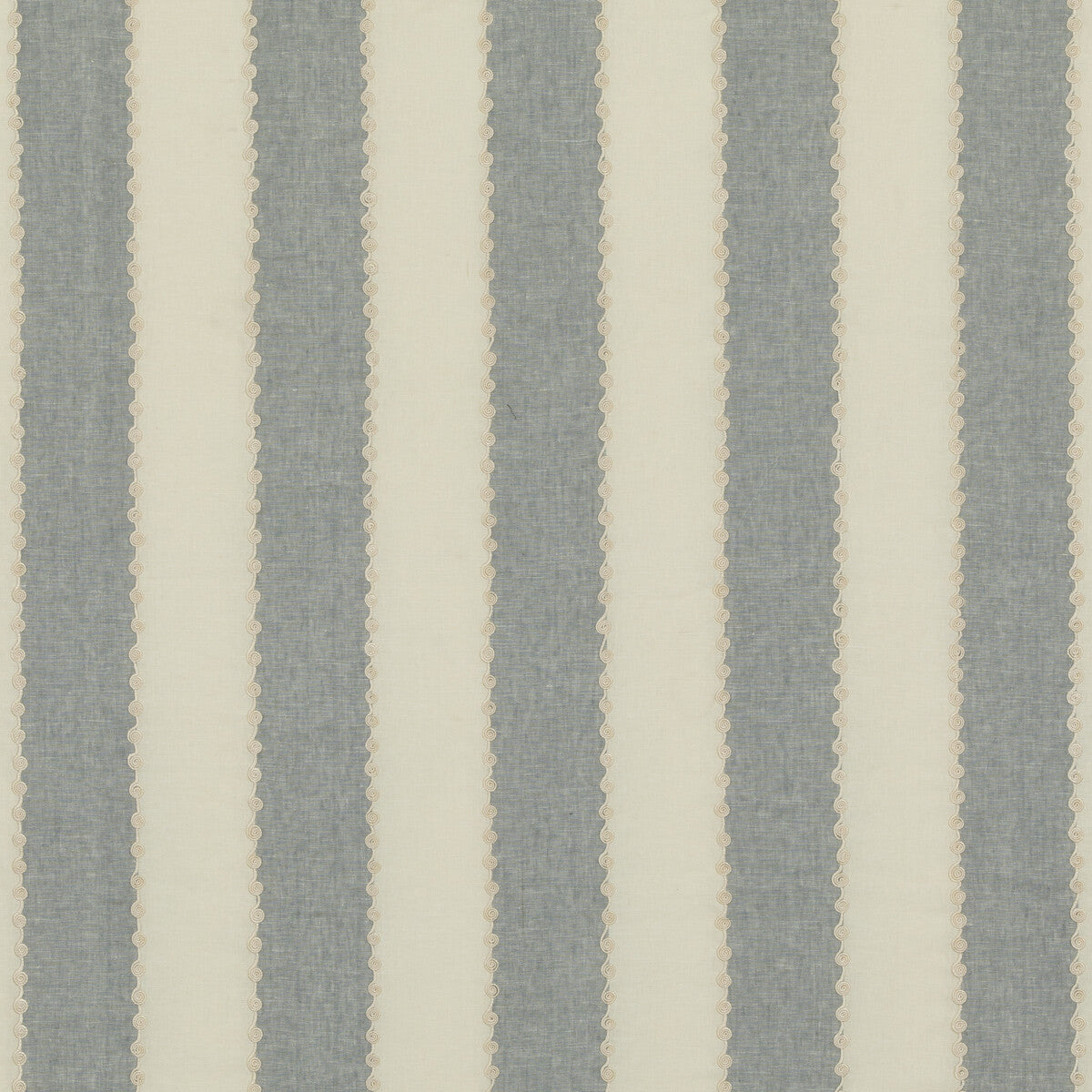 G P & J BAKER BF10944.660.0 ASHMORE STRIPE BLUE Fabric - Eade's Wallpaper