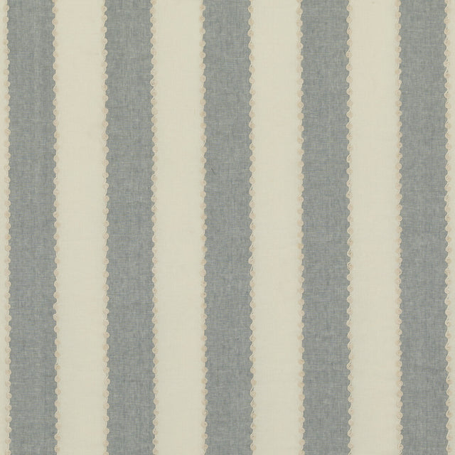 G P & J BAKER BF10944.660.0 ASHMORE STRIPE BLUE Fabric - Eade's Wallpaper