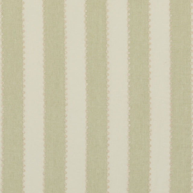 G P & J BAKER BF10944.735.0 ASHMORE STRIPE GREEN Fabric - Eade's Wallpaper