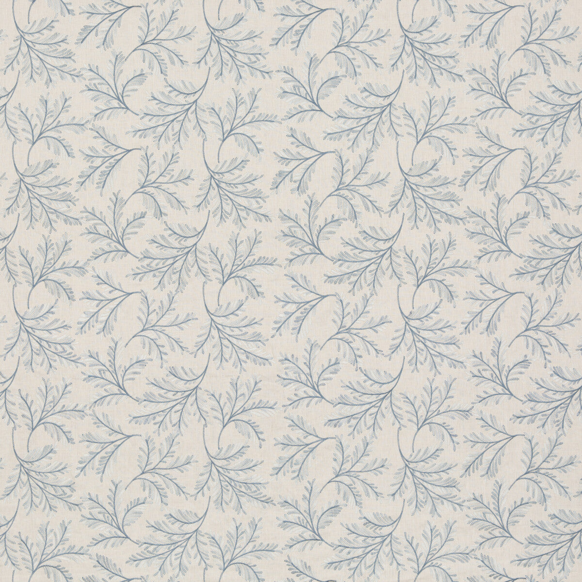 G P & J BAKER BF10945.660.0 CHELSEA FERN BLUE Fabric - Eade's Wallpaper