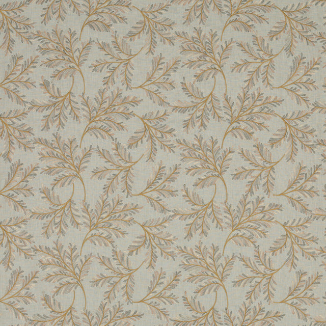 G P & J BAKER BF10945.715.0 CHELSEA FERN AQUA/BRONZE Fabric - Eade's Wallpaper