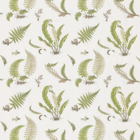 G P & J BAKER BF10991.2.0 FERNS EMBROIDERY GREEN Fabric - Eade's Wallpaper