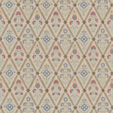 G P & J BAKER BF10998.2.0 PERRYCROFT RED/GREEN Fabric - Eade's Wallpaper