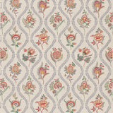 G P & J BAKER BF11025.1.0 BURFORD EMBROIDERY BLUE/RED Fabric - Eade's Wallpaper