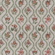 G P & J BAKER BF11025.5.0 BURFORD EMBROIDERY EMERALD/RED Fabric - Eade's Wallpaper