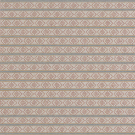 G P & J BAKER BF11034.3.0 BURFORD STRIPE CORAL/AQUA Fabric - Eade's Wallpaper