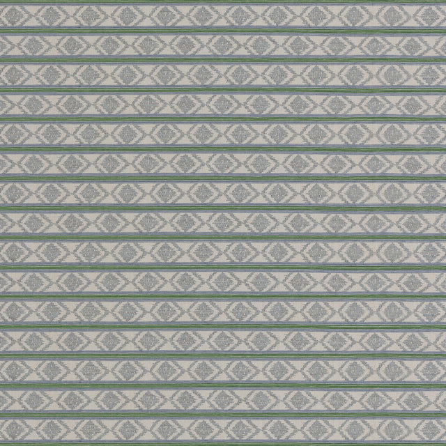 G P & J BAKER BF11034.7.0 BURFORD STRIPE BLUE/GREEN Fabric - Eade's Wallpaper