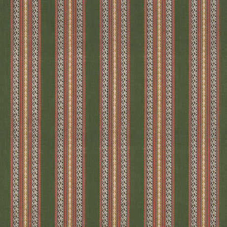 G P & J BAKER BF11059.4.0 WORLDS APART GREEN/CORAL Fabric - Eade's Wallpaper
