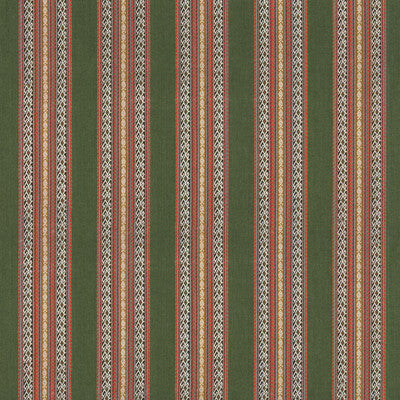 G P & J BAKER BF11059.4.0 WORLDS APART GREEN/CORAL Fabric - Eade's Wallpaper