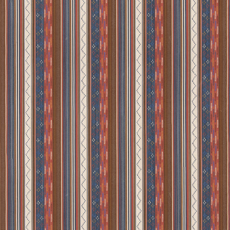 G P & J BAKER BF11060.1.0 RUNAWAY CORAL/INDIGO Fabric - Eade's Wallpaper