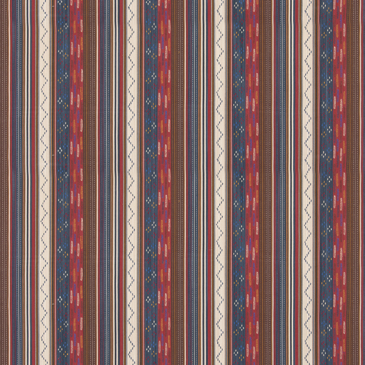 G P & J BAKER BF11060.2.0 RUNAWAY INDIGO/RED Fabric - Eade's Wallpaper