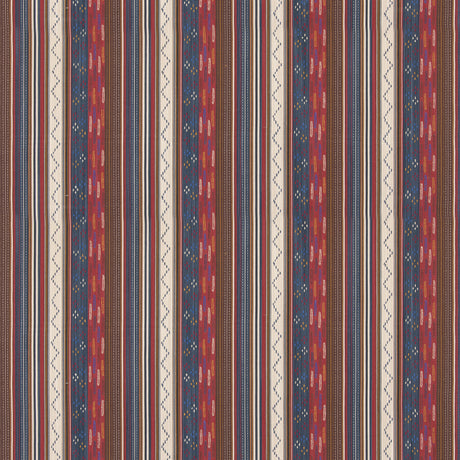 G P & J BAKER BF11060.2.0 RUNAWAY INDIGO/RED Fabric - Eade's Wallpaper