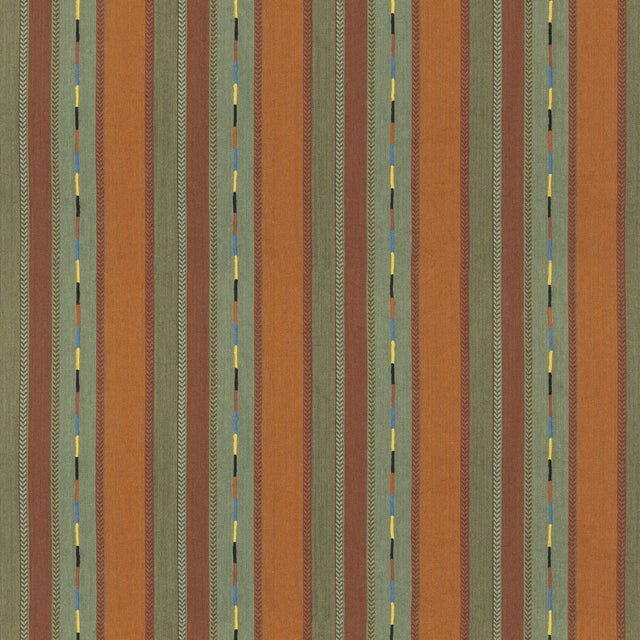 G P & J BAKER BF11062.3.0 BUNTY ORANGE/GREEN Fabric - Eade's Wallpaper
