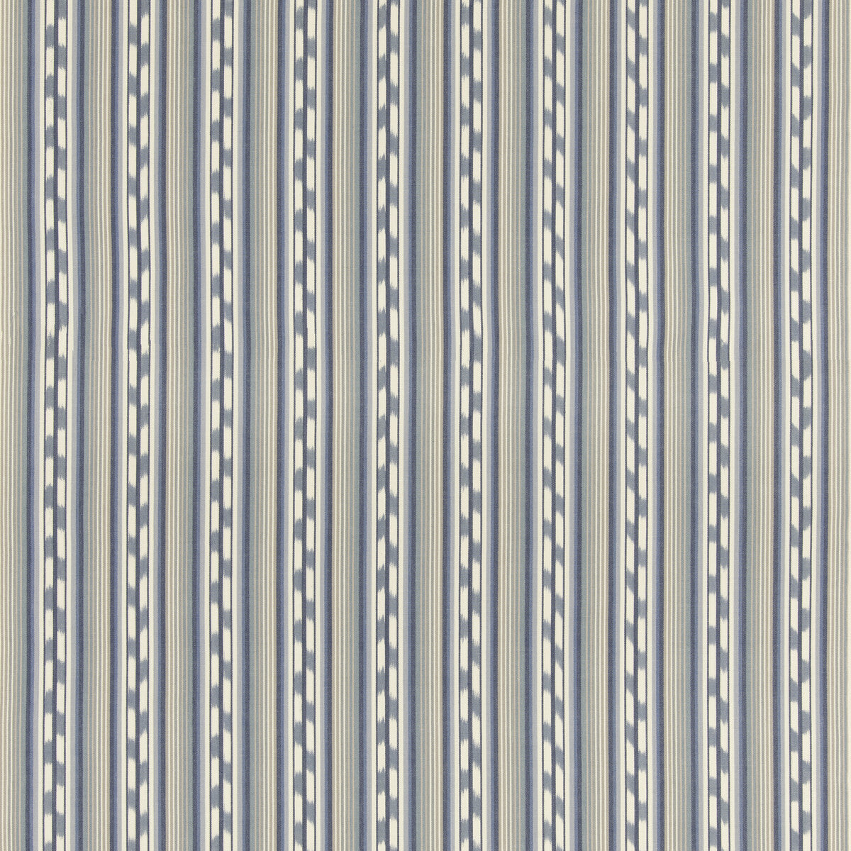 G P & J BAKER BF11081.2.0 HALKI STRIPE BLUE Fabric - Eade's Wallpaper