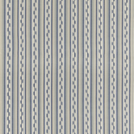 G P & J BAKER BF11081.2.0 HALKI STRIPE BLUE Fabric - Eade's Wallpaper