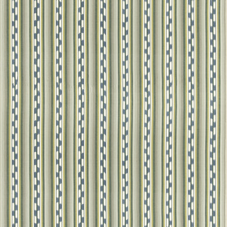 G P & J BAKER BF11081.3.0 HALKI STRIPE EMERALD/BLUE Fabric - Eade's Wallpaper