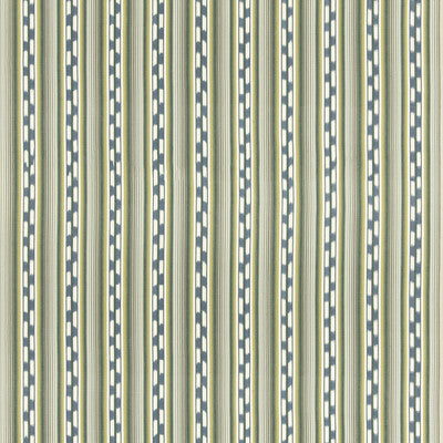 G P & J BAKER BF11081.3.0 HALKI STRIPE EMERALD/BLUE Fabric - Eade's Wallpaper