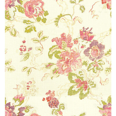 LEE JOFA BFC-3520.910.0 PARNHAM PLUM/MOSS/AQUA Fabric - Eade's Wallpaper