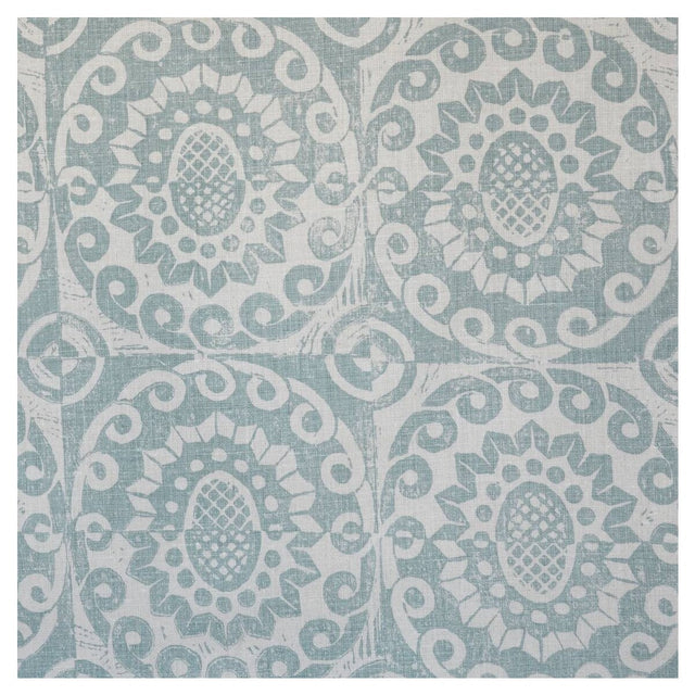 LEE JOFA BFC-3623.3.0 PINEAPPLE ON OYSTER AQUA Fabric - Eade's Wallpaper