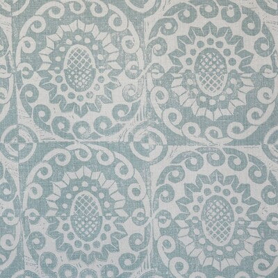 LEE JOFA BFC-3623.3.0 PINEAPPLE ON OYSTER AQUA Fabric - Eade's Wallpaper