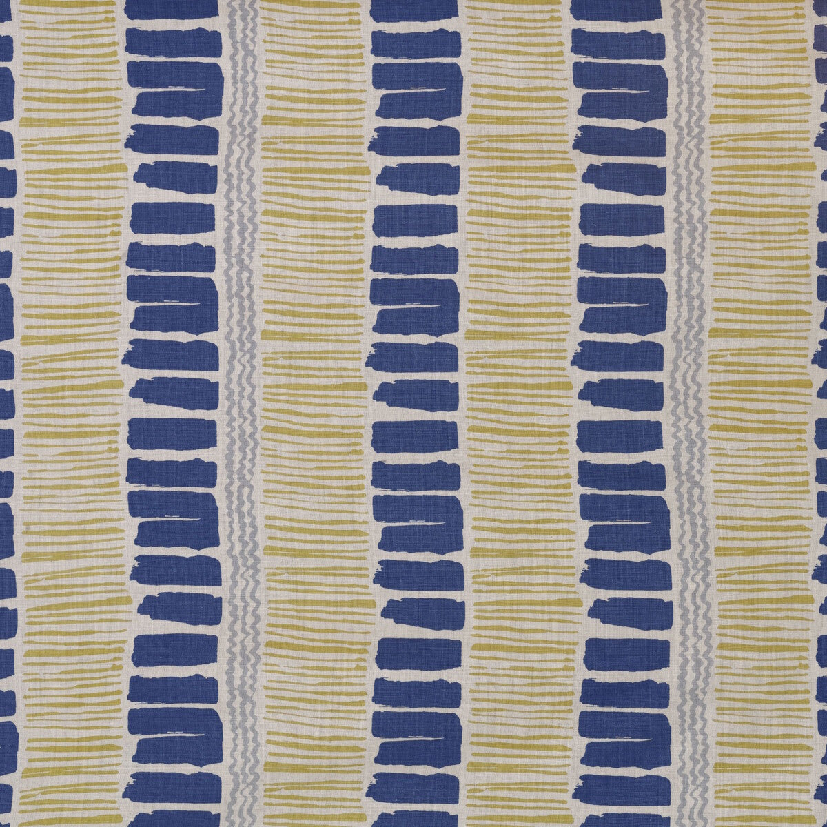 LEE JOFA BFC-3624.450.0 SALTAIRE INDIGO/YELLOW/AQUA Fabric - Eade's Wallpaper