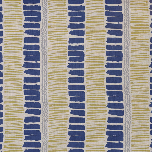 LEE JOFA BFC-3624.450.0 SALTAIRE INDIGO/YELLOW/AQUA Fabric - Eade's Wallpaper