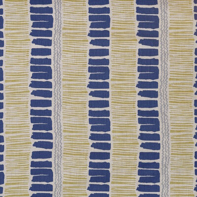 LEE JOFA BFC-3624.450.0 SALTAIRE INDIGO/YELLOW/AQUA Fabric - Eade's Wallpaper
