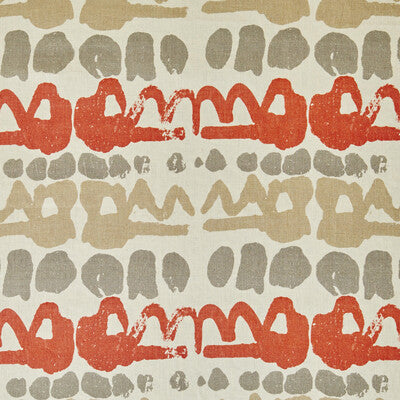 LEE JOFA BFC-3649.1121.0 ALTAMIRA RED/GREY Fabric - Eade's Wallpaper