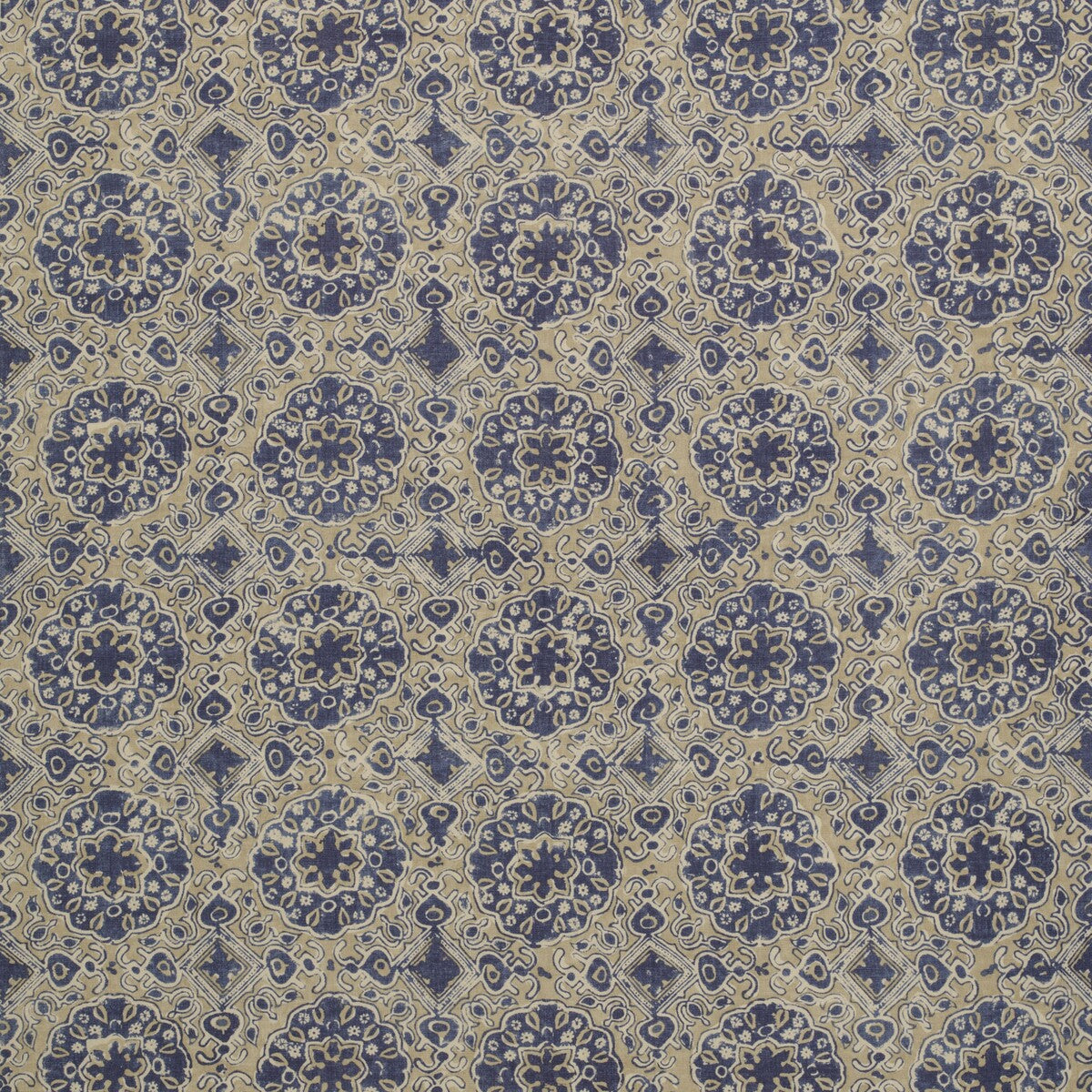 LEE JOFA BFC-3652.165.0 ASHCOMBE SAND/BLUE Fabric - Eade's Wallpaper
