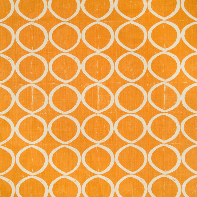 LEE JOFA BFC-3665.12.0 CIRCLES TANGERINE Fabric - Eade's Wallpaper