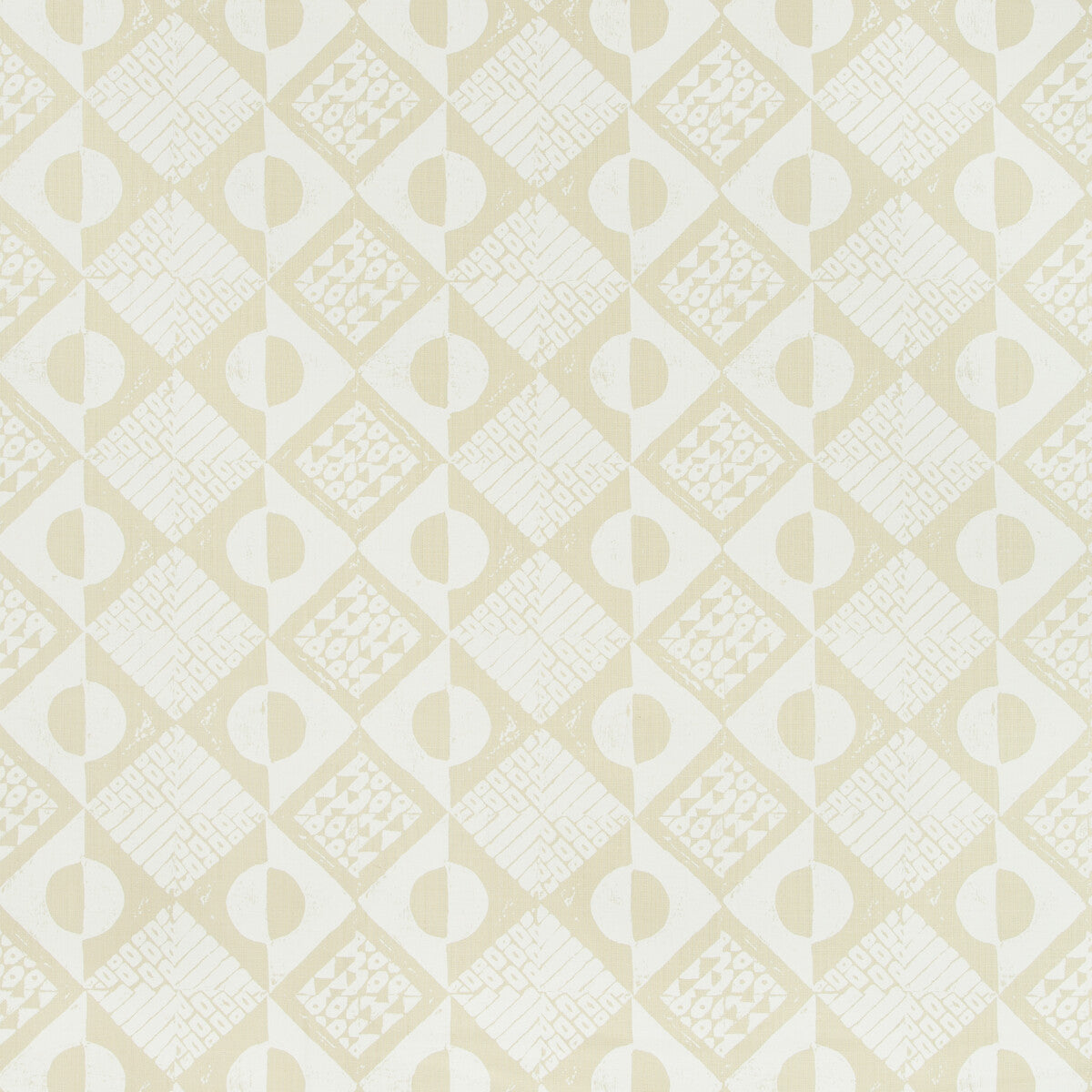LEE JOFA BFC-3666.1.0 CIRCLES AND SQUARES OFF WHITE Fabric - Eade's Wallpaper