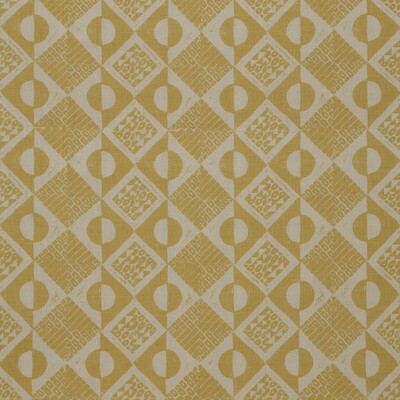 LEE JOFA BFC-3666.40.0 CIRCLES AND SQUARES OCHRE Fabric - Eade's Wallpaper
