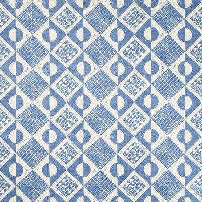 LEE JOFA BFC-3666.5.0 CIRCLES AND SQUARES AZURE Fabric - Eade's Wallpaper