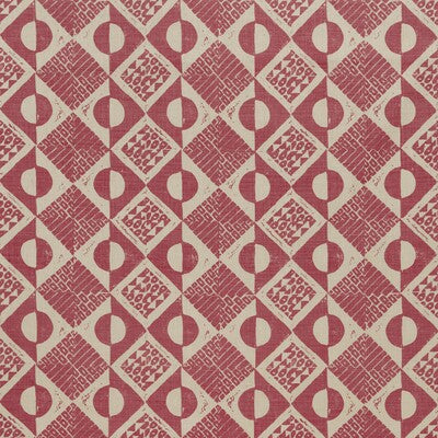 LEE JOFA BFC-3666.717.0 CIRCLES AND SQUARES BERRY Fabric - Eade's Wallpaper