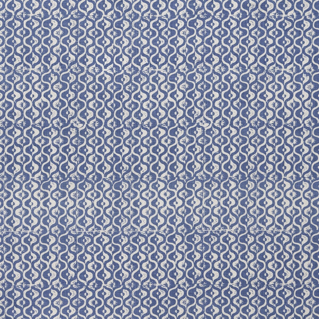 LEE JOFA BFC-3669.5.0 SMALL MEDALLION AZURE Fabric - Eade's Wallpaper