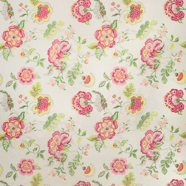 LEE JOFA BFC-3682.73.0 SOMERSET PINK/LIME Fabric - Eade's Wallpaper