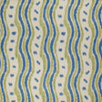 LEE JOFA BFC-3687.523.0 IKAT STRIPE BLUE/LIME Fabric - Eade's Wallpaper
