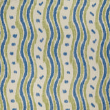 LEE JOFA BFC-3687.523.0 IKAT STRIPE BLUE/LIME Fabric - Eade's Wallpaper