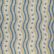 LEE JOFA BFC-3687.54.0 IKAT STRIPE BLUE/YELLOW Fabric - Eade's Wallpaper