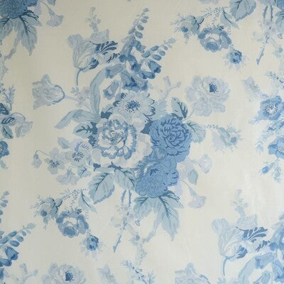 LEE JOFA BFC-3690.5.0 GRENVILLE GLAZED CHINTZ BLUE Fabric - Eade's Wallpaper