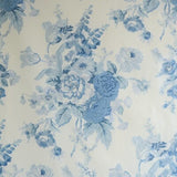 LEE JOFA BFC-3690.5.0 GRENVILLE GLAZED CHINTZ BLUE Fabric - Eade's Wallpaper