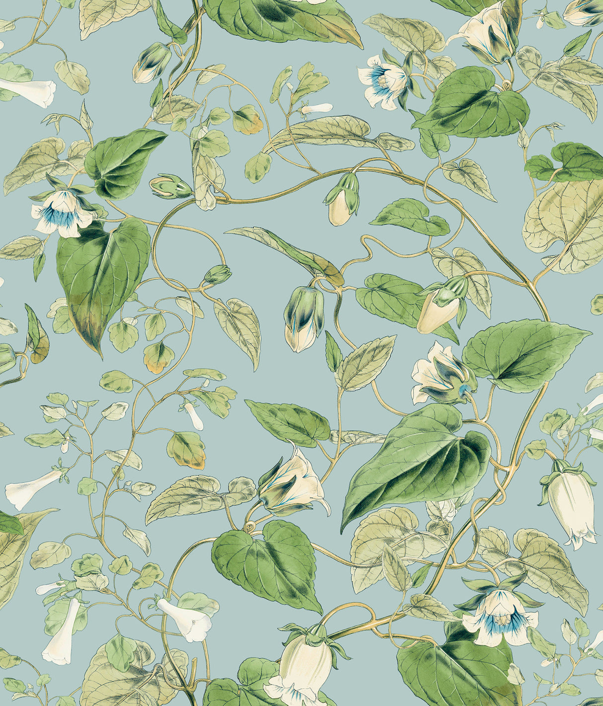 York BL1714 Moon Flower Sky Blue Wallpaper