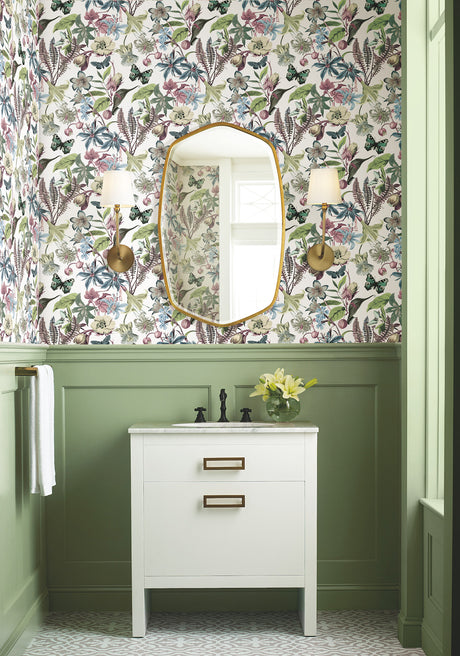York BL1721 Butterfly House White & Fuchsia Wallpaper