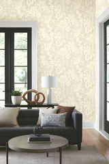 York BL1735 Brushstroke Floral Taupe Wallpaper