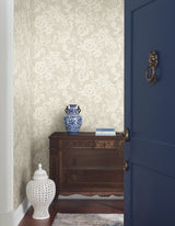 York BL1735 Brushstroke Floral Taupe Wallpaper