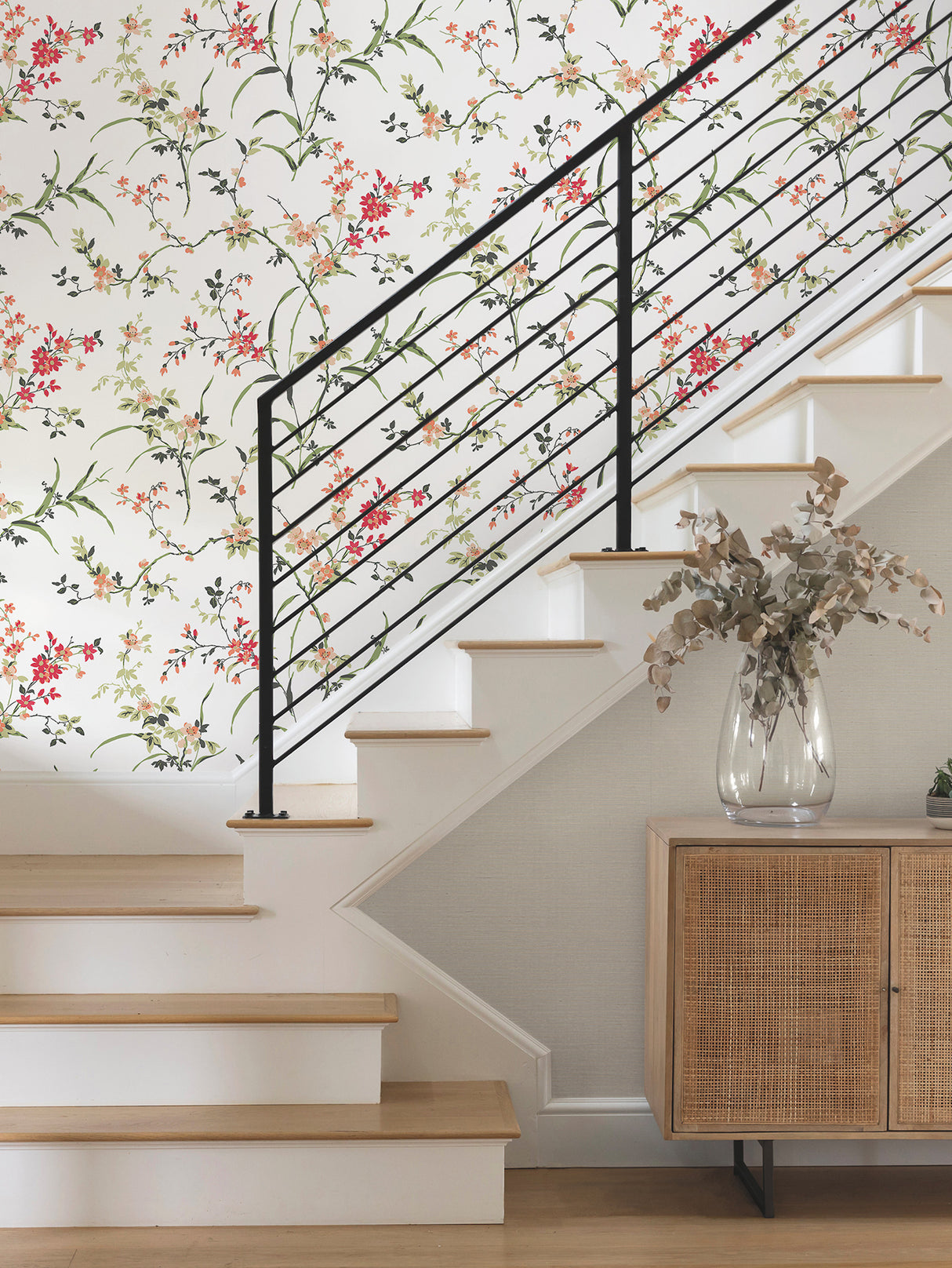 York BL1741 Blossom Branches White & Red Wallpaper