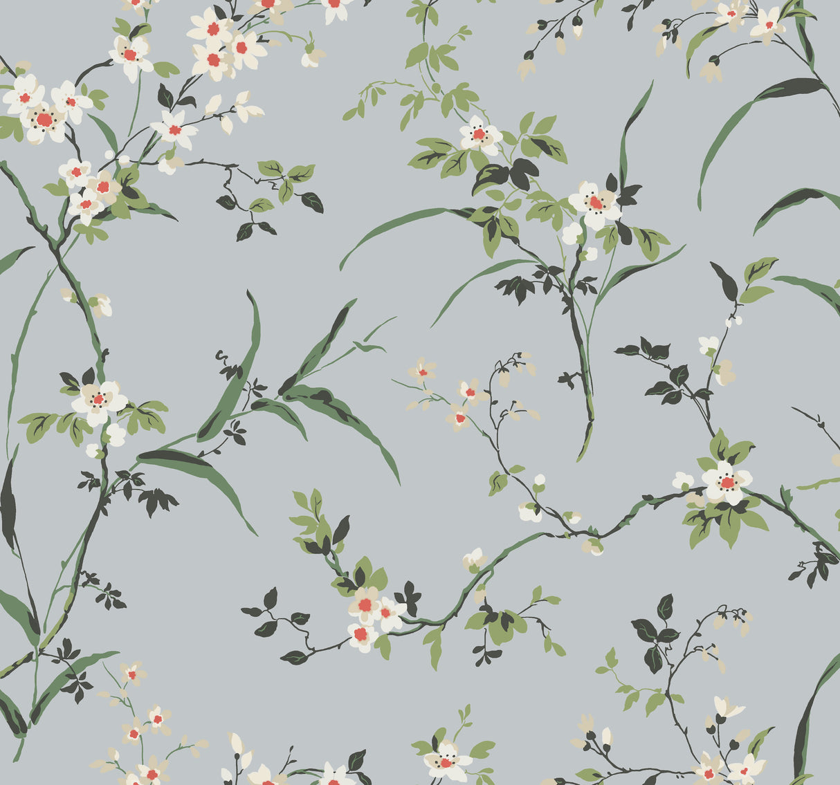 York BL1743 Blossom Branches Light Grey Wallpaper