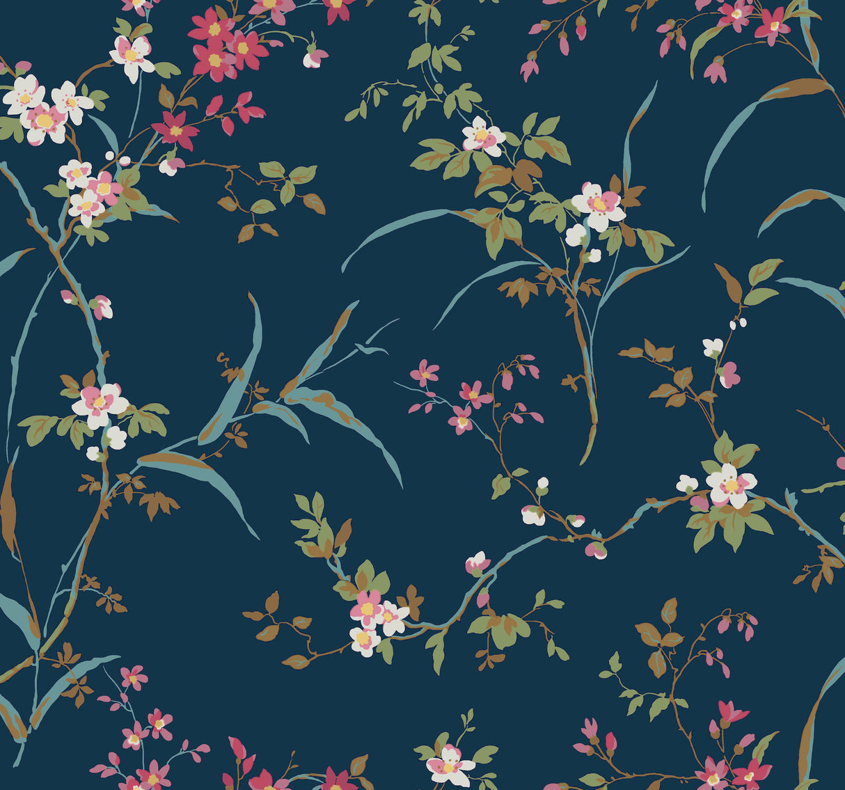 York BL1745 Blossom Branches Navy Wallpaper