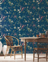 York BL1745 Blossom Branches Navy Wallpaper