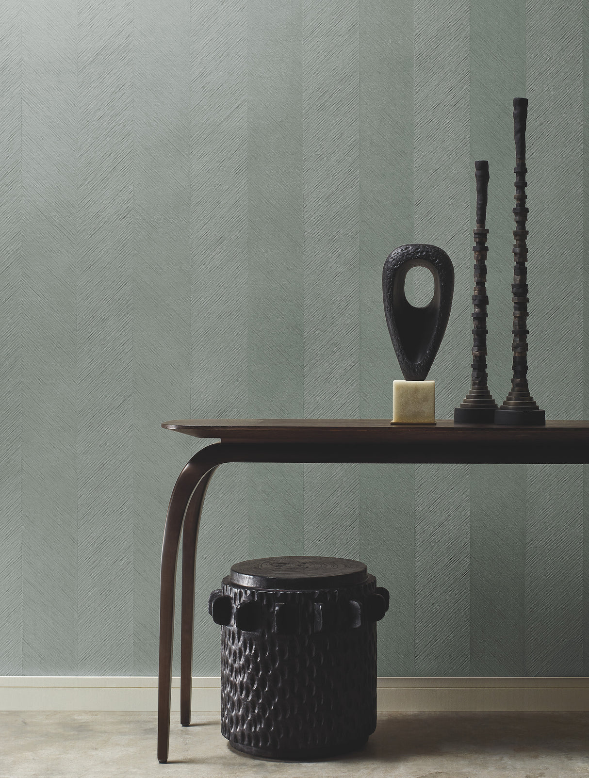 York BO6605 Chevron Blue Metallic Wallpaper